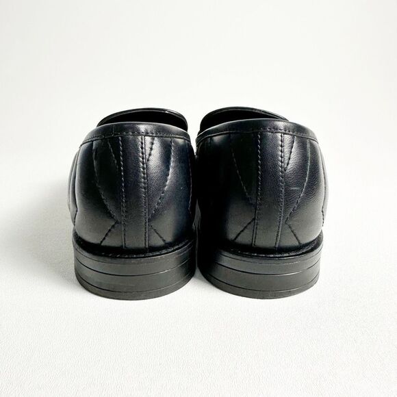 GUCCI Marmont Black Loafers 38.5 US 8 Matelasse Leather Quilted GG Logo - Picture 7 of 14